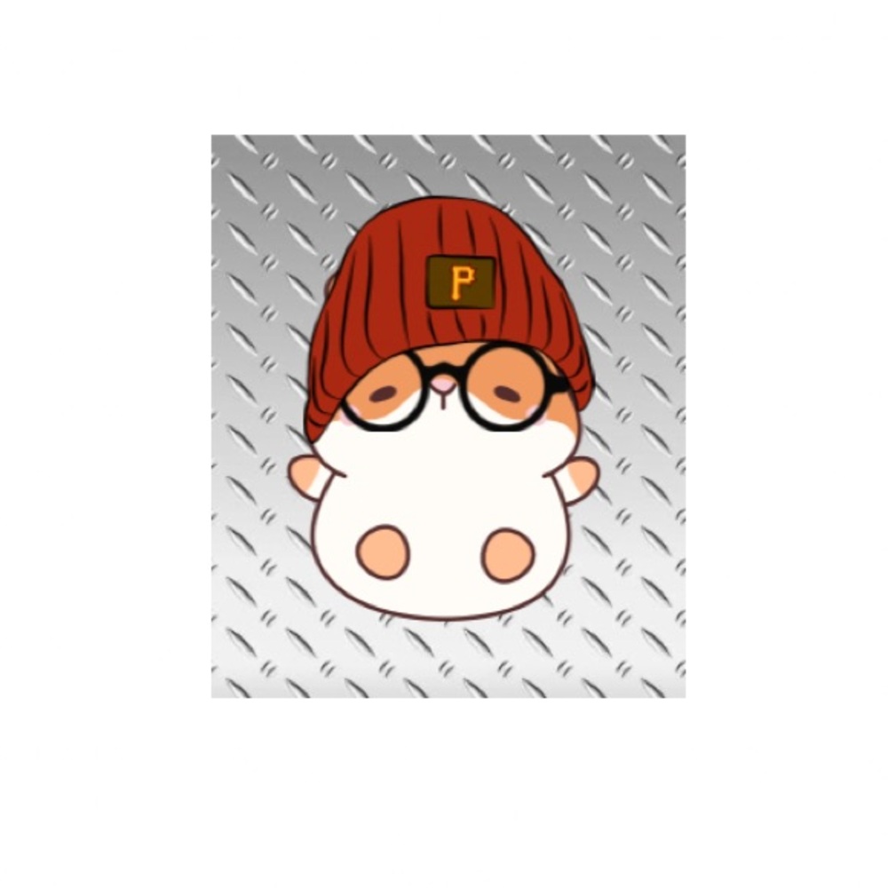 Cute Cartoon Hamster with Red Beanie